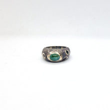 Carica l'immagine nel visualizzatore di Gallery, Anello con turchese, granato e smeraldo in argento 925