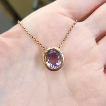 Carica l'immagine nel visualizzatore di Gallery, Collana con ametista in argento 925 dorata rosa