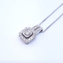 Carica l'immagine nel visualizzatore di Gallery, Collana con diamanti in oro bianco 18 kt COD 1