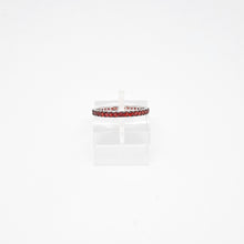 Carica l'immagine nel visualizzatore di Gallery, Anello eternelle con corindoni arancio in oro bianco 18 kt