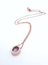 Carica l'immagine nel visualizzatore di Gallery, Collana con ametista in argento 925 dorata rosa