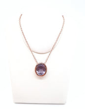 Carica l'immagine nel visualizzatore di Gallery, Collana con ametista in argento 925 dorata rosa