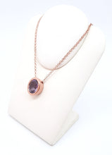 Carica l'immagine nel visualizzatore di Gallery, Collana con ametista in argento 925 dorata rosa