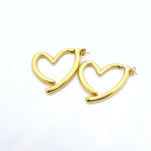 Carica l&#39;immagine nel visualizzatore di Gallery, Orecchini a cuore trasformabili in argento 925 dorati oro giallo
