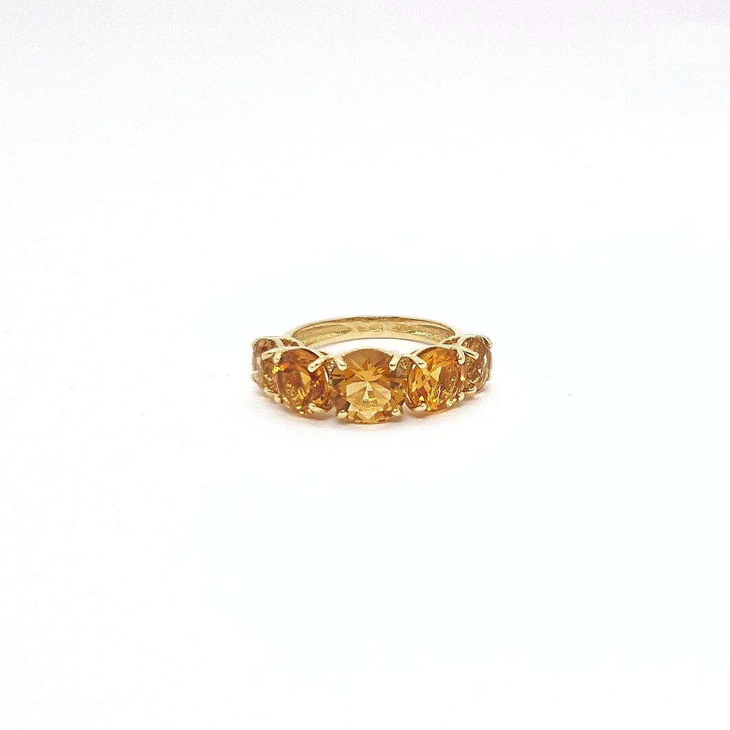 Anello con quarzo citrino in oro giallo 18 kt