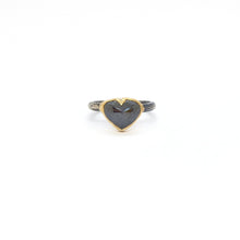 Carica l&#39;immagine nel visualizzatore di Gallery, Anello in oro 18 kt e argento 925 con diamante nero
