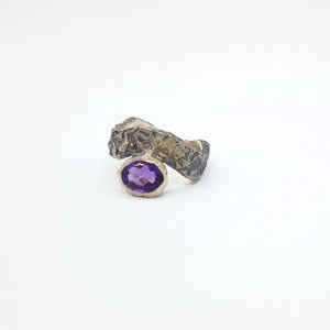 Anello con ametista in argento 925