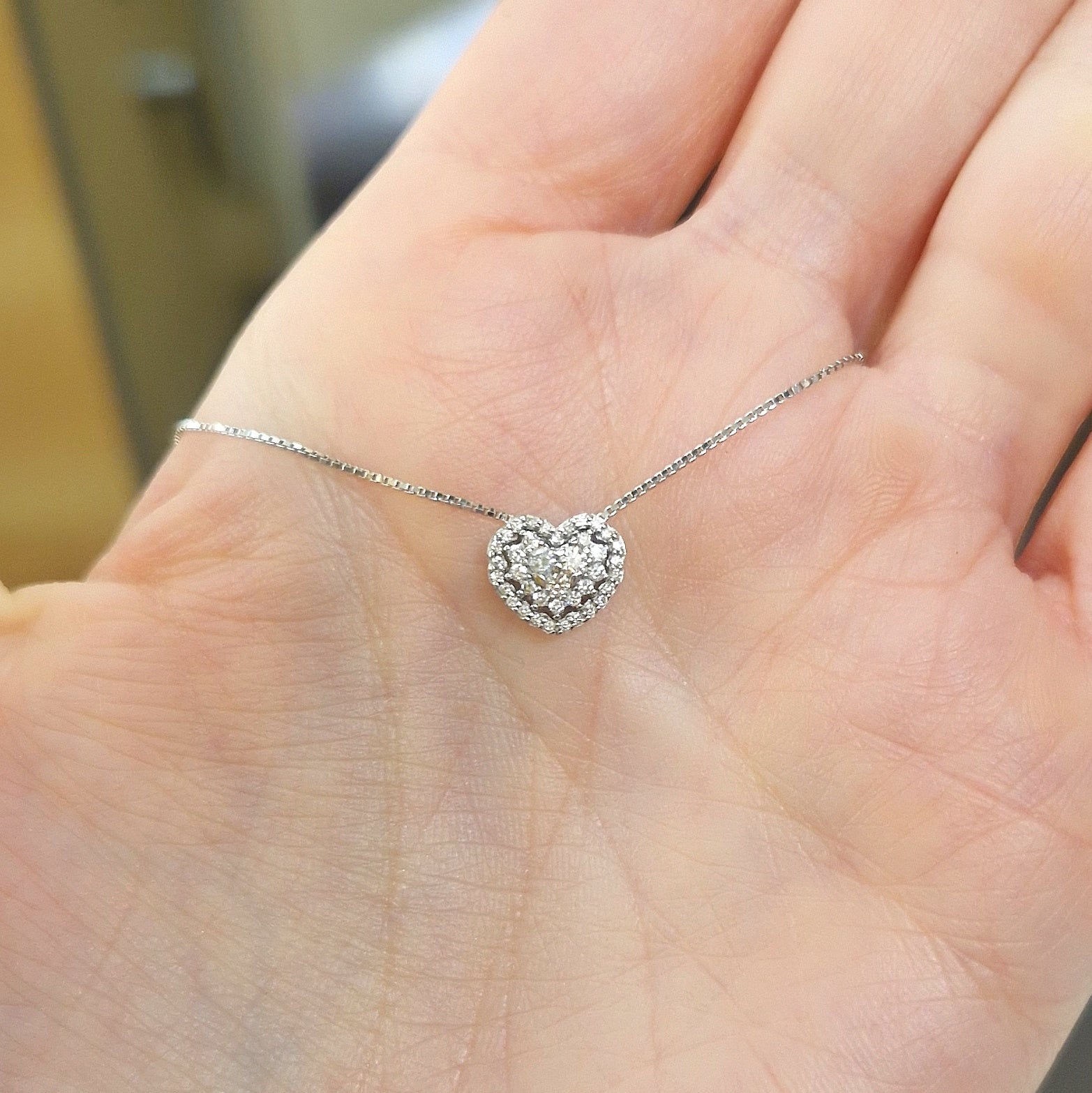 Collana Donna In Oro Bianco Cuore Con Diamanti Ct. 0.39 G VS - Davite & Delucchi - Foto 12