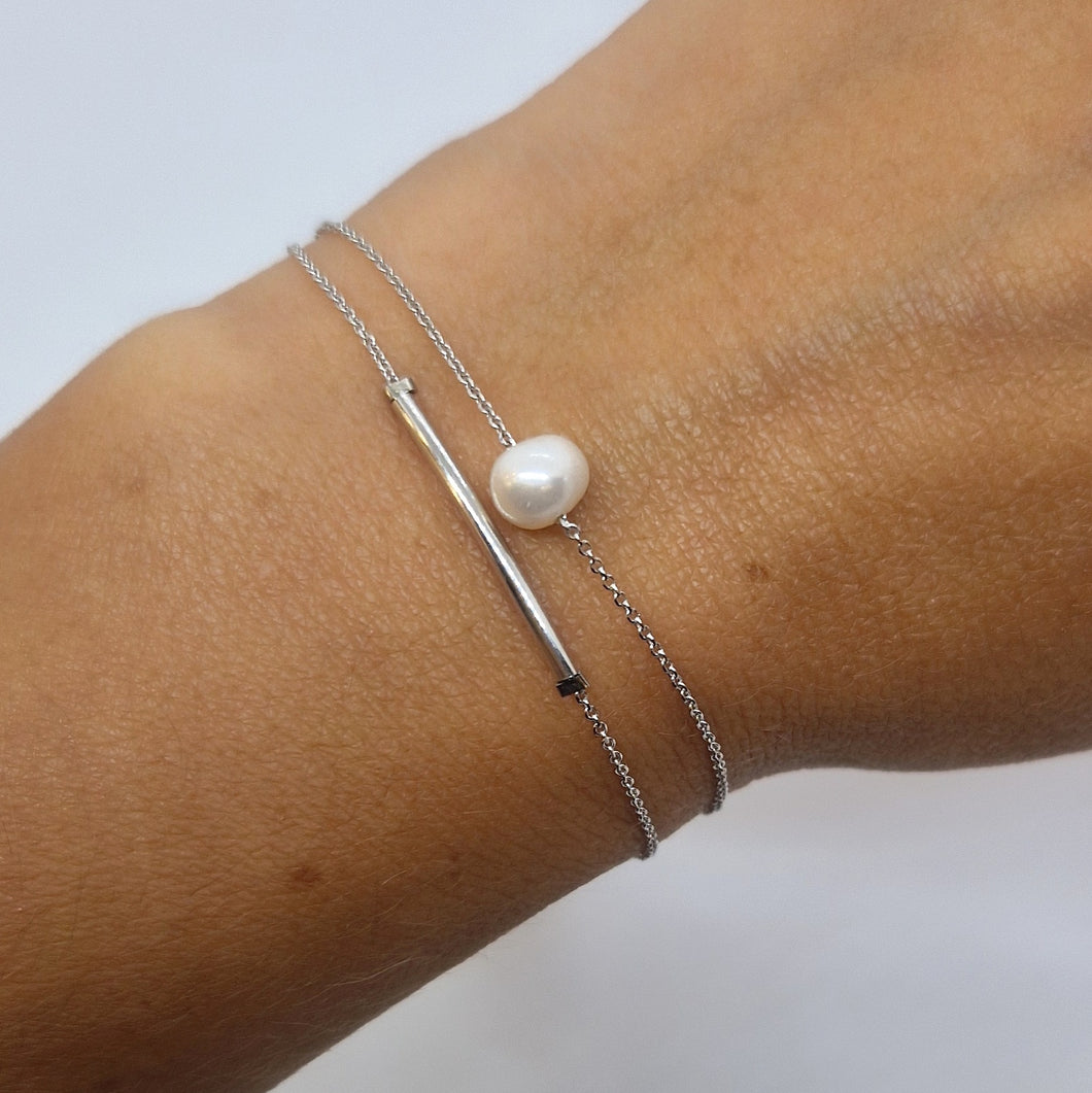 Bracciale Alisia doppio con perla in argento 925 AL821