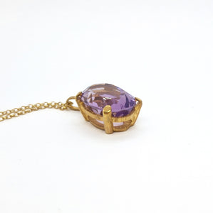 Collana com ametista in argento 925 dorato oro