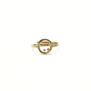 Alisia anello con tondo e stella in argento 925 dorato AL205
