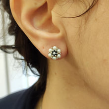 Carica l&#39;immagine nel visualizzatore di Gallery, Comete gioielli orecchini con perle, diamanti e spinelli neri ORP618
